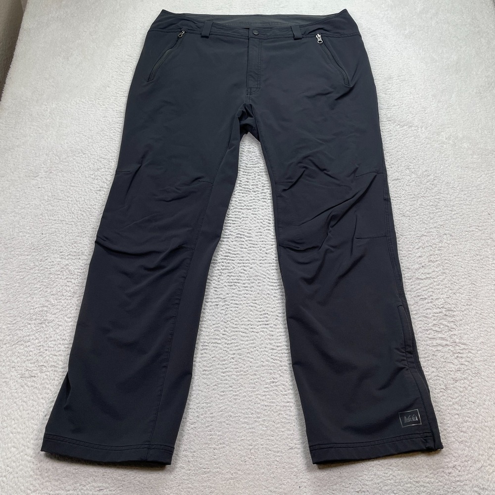 REI Co Op Hiking Pants Mens 40x32 Nylon Gray Zip Pockets Outdoor GorpCore